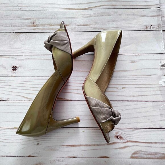 NWT Stuart Weitzman Women's Silk Soft Patent Open Toe Pump Shoes Size 8.5 - Picture 2 of 10